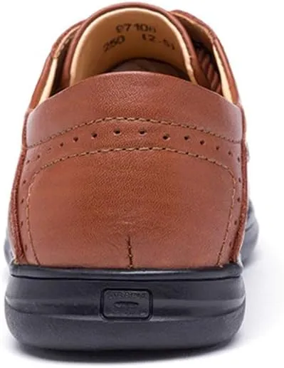 Formal Shoes Dress Oxford for Men Lace Up Round Apron Toe Derby Shoes Cowhide Non Slip Resistant Anti-Slip Block Heel Party Suitable for Many Occasions