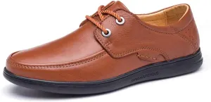 Formal Shoes Dress Oxford for Men Lace Up Round Apron Toe Derby Shoes Cowhide Non Slip Resistant Anti-Slip Block Heel Party Suitable for Many Occasions