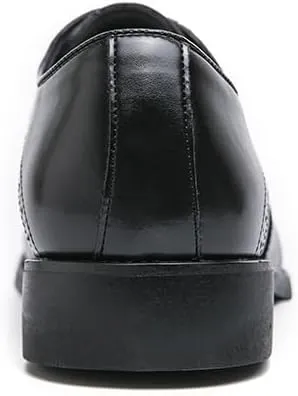 Formal Shoes for Men Lace Up Square Toe Faux Leather Cap Toe Plaid Derby Shoes Resistant Non Slip Anti-Slip Rubber Sole Business