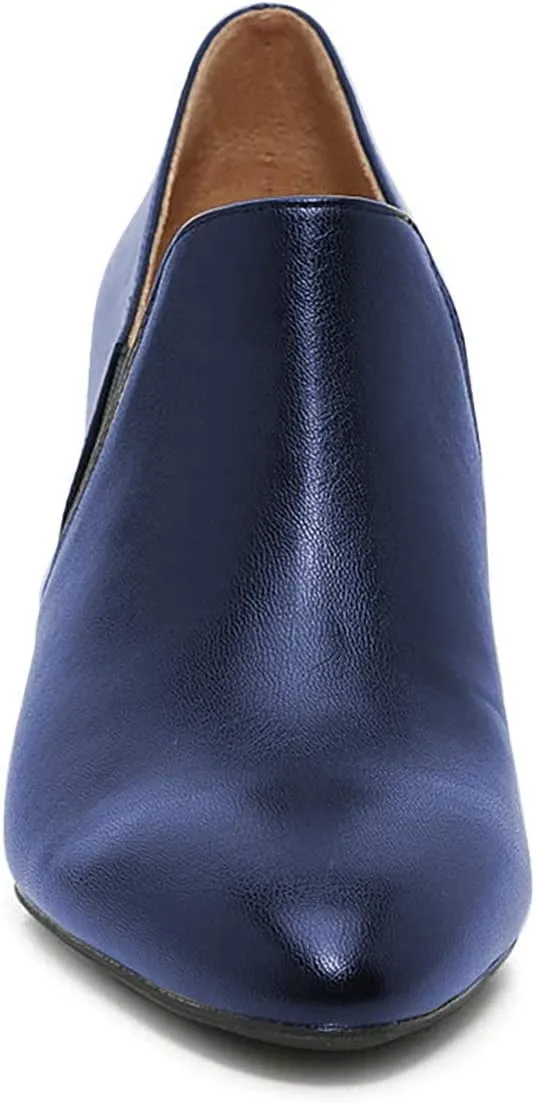 FOWT Women High Chunky Heel Pumps Pointed Toe Side Elastic Band Loafers,Classic Solid Color Slip On Ankle Boots,Office Party Dress Shoes Size 4-16 M US