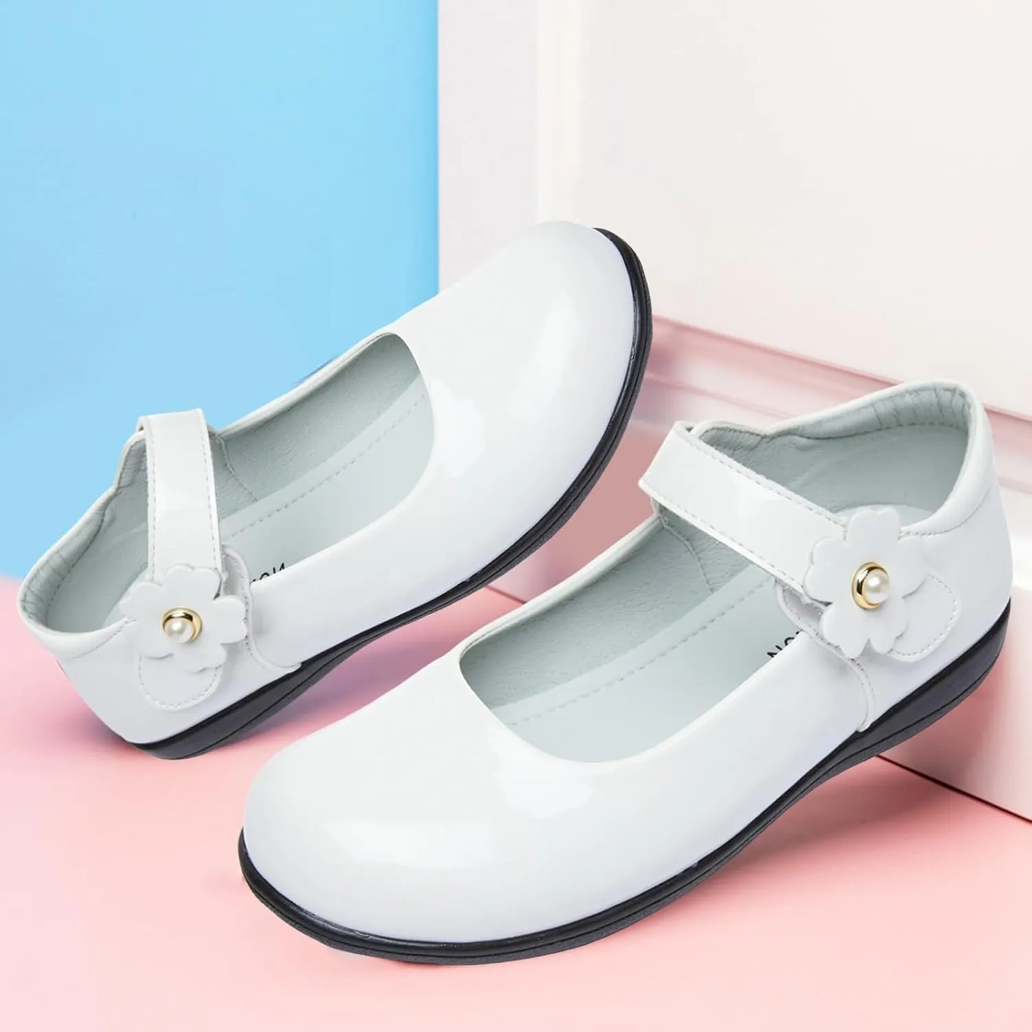 Girls Dress Shoes Mary Jane Double Straps High Heel Wedding Party for Little/Big Kids Sneakers for Girls Size 1 Sneakers