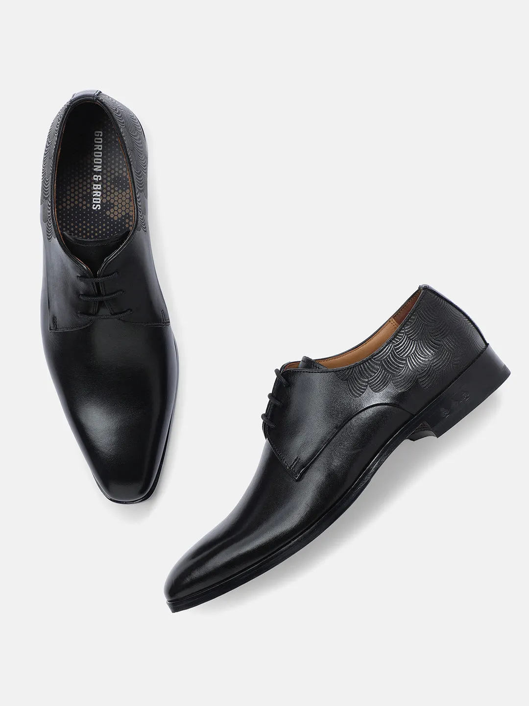 Gordon And Bros Black Men Derby Lace Up Shoes