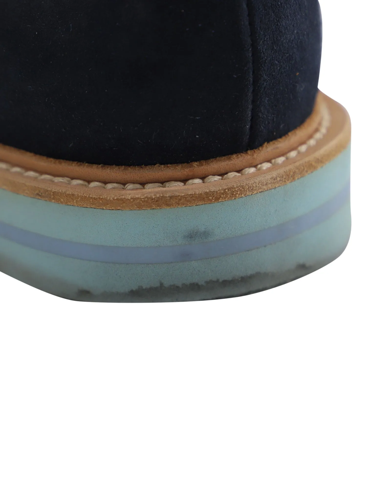 Gucci Lace Up Derby Shoes in Navy Blue Suede