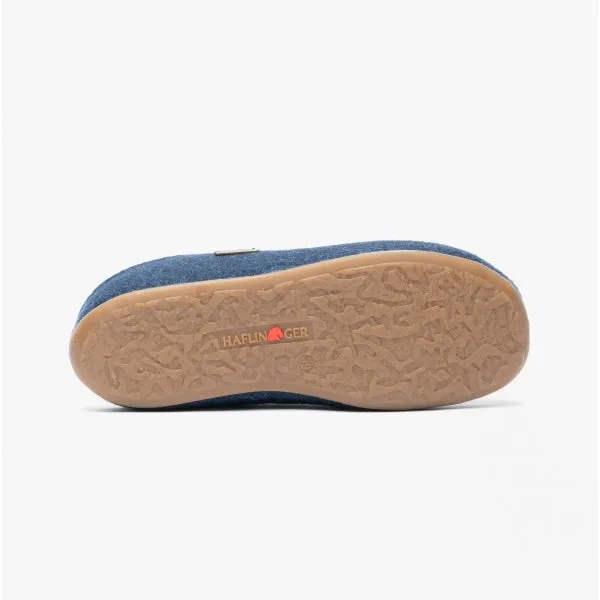 Haflinger FUNDUS Womens Wool Slippers Denim Blue
