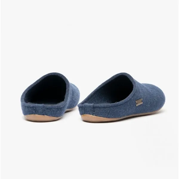 Haflinger FUNDUS Womens Wool Slippers Denim Blue