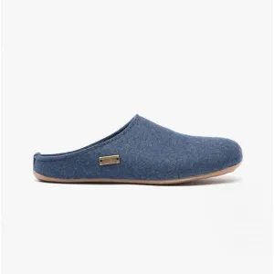 Haflinger FUNDUS Womens Wool Slippers Denim Blue