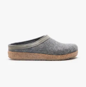 Haflinger TORBEN Womens Felt Wide Fit Mule Slippers Anthracite