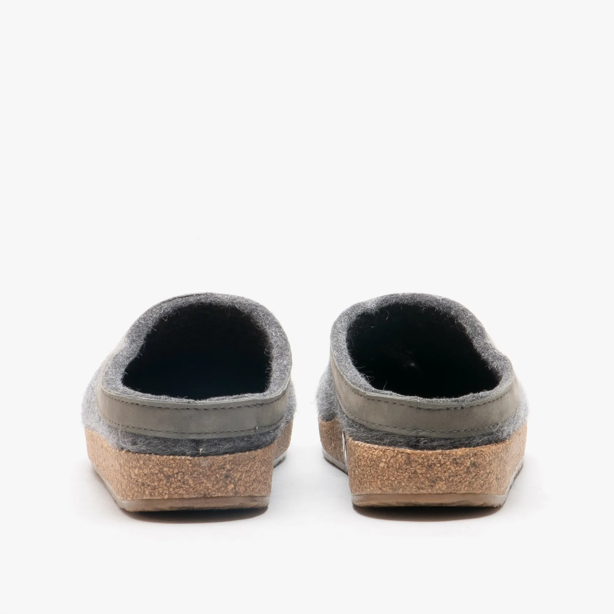 Haflinger TORBEN Womens Felt Wide Fit Mule Slippers Anthracite