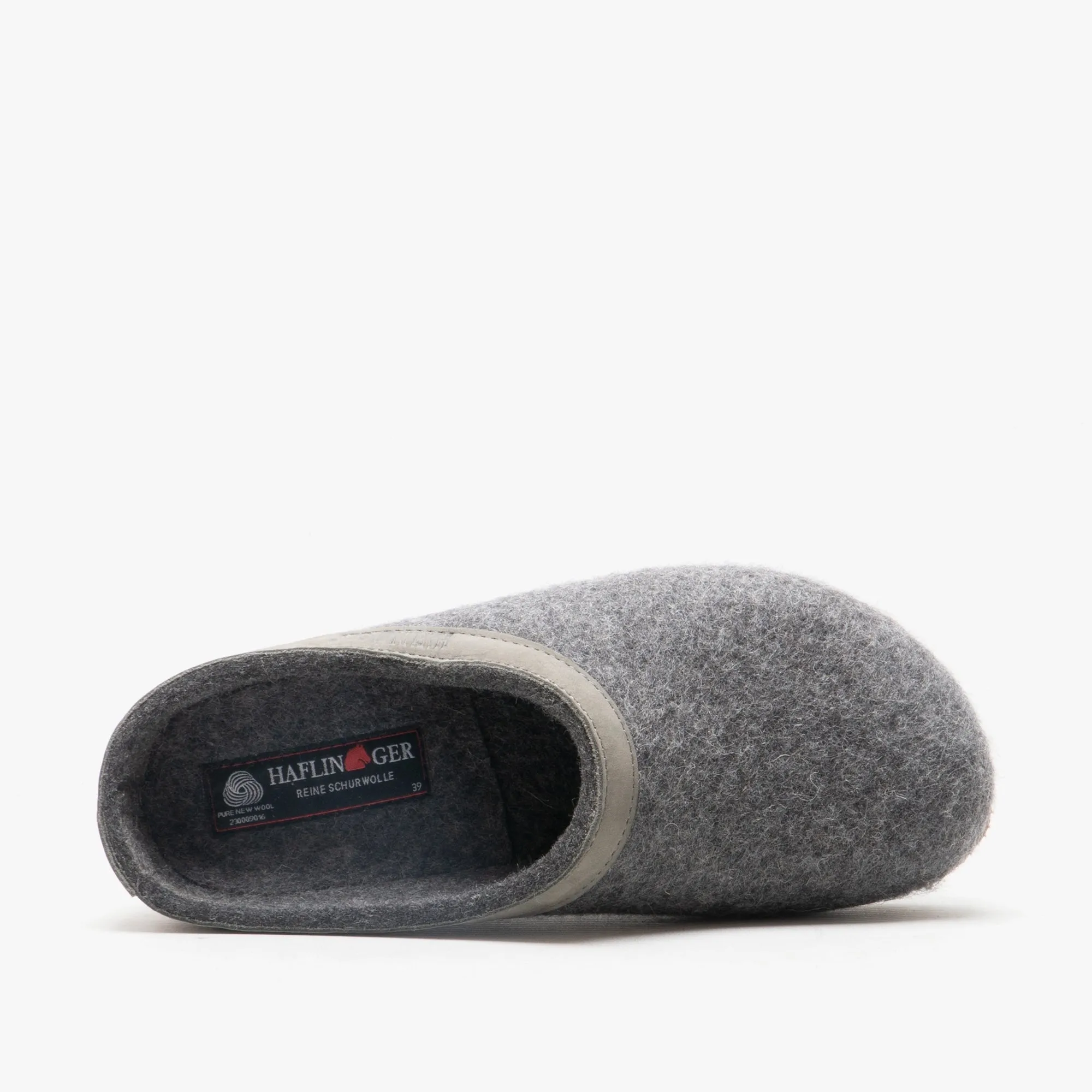 Haflinger TORBEN Womens Felt Wide Fit Mule Slippers Anthracite