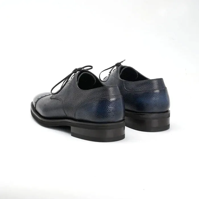 Handmade Men Two Tone Round Toe Shoes, Brogue Leather Derby Shoe, Oxford Shoes