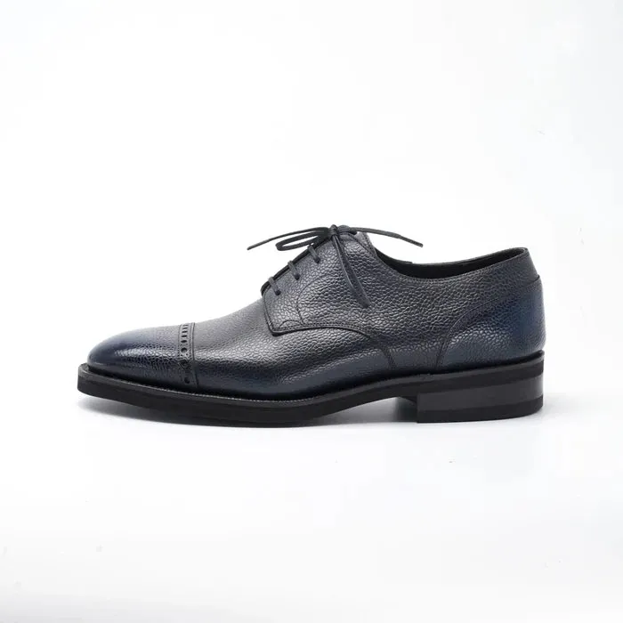 Handmade Men Two Tone Round Toe Shoes, Brogue Leather Derby Shoe, Oxford Shoes