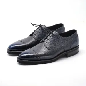 Handmade Men Two Tone Round Toe Shoes, Brogue Leather Derby Shoe, Oxford Shoes