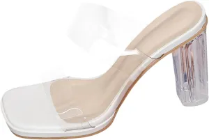 Heels For Women Open Toe Chunky Heel Sandals Color Thick Sole Thick Heel Comfortable Slip On Summer Casual High