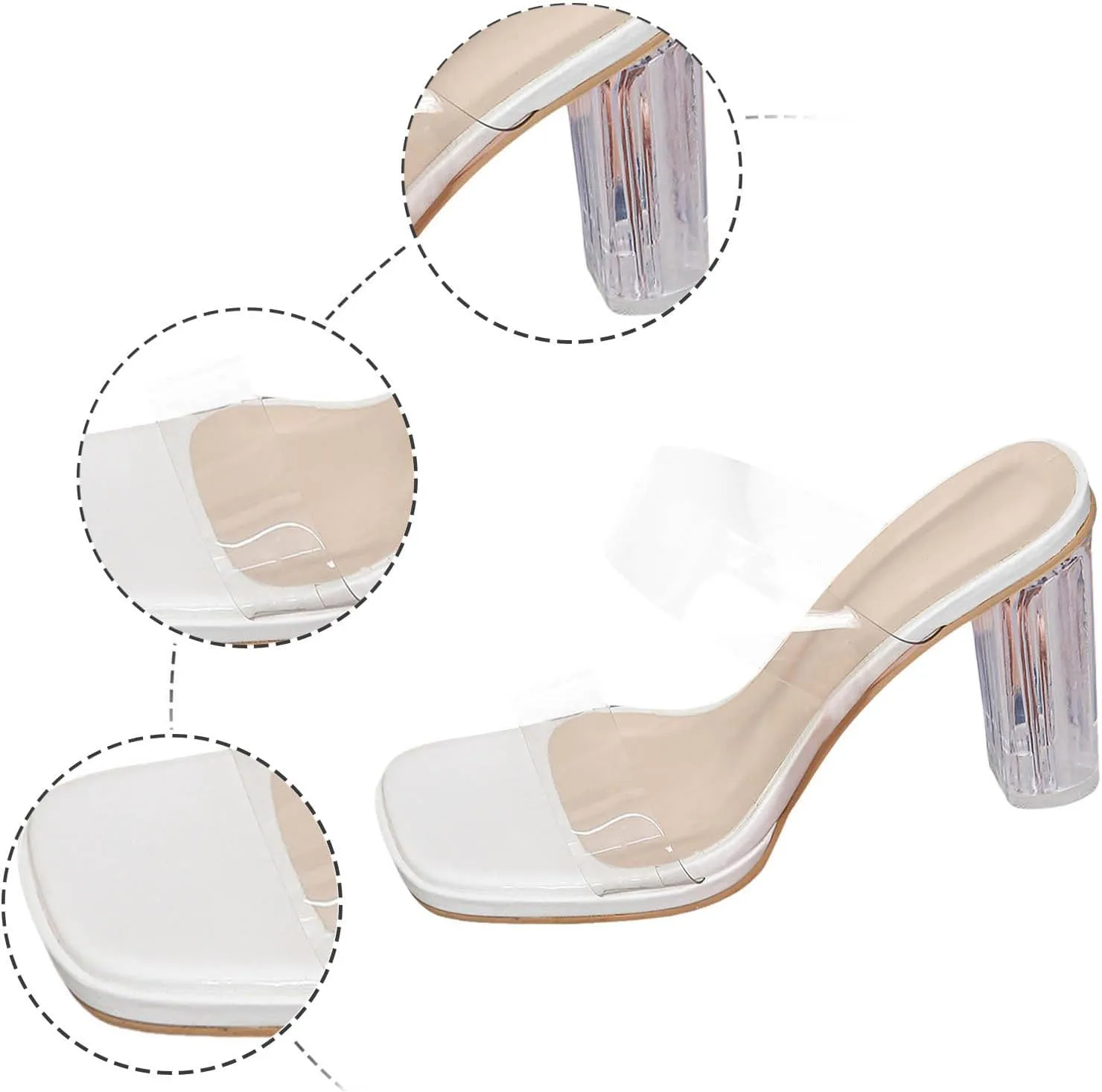 Heels For Women Open Toe Chunky Heel Sandals Color Thick Sole Thick Heel Comfortable Slip On Summer Casual High