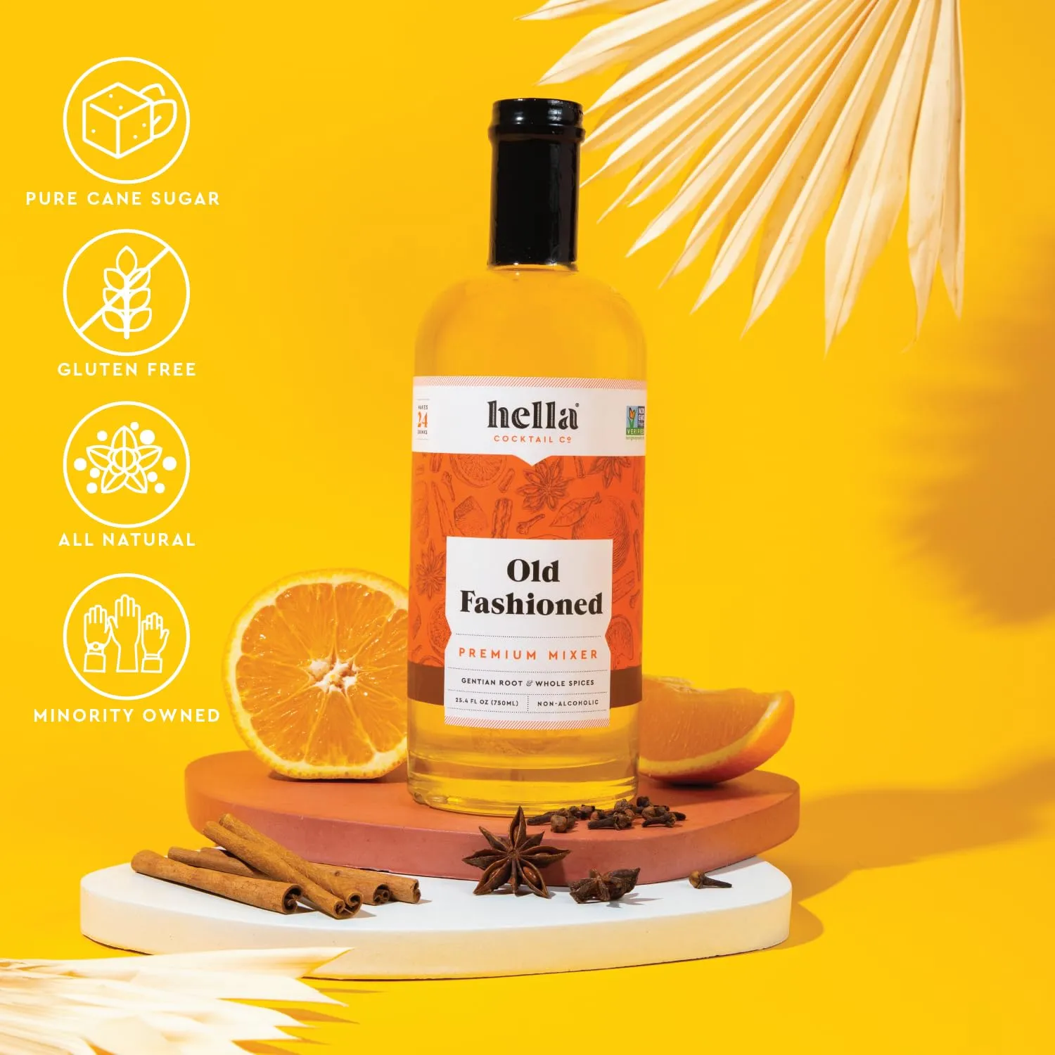 Hella Cocktails Mixers - Margarita, Bloody Mary, Moscow Mule and Old Fashioned (750ml 3-Pack, Old Fashioned)