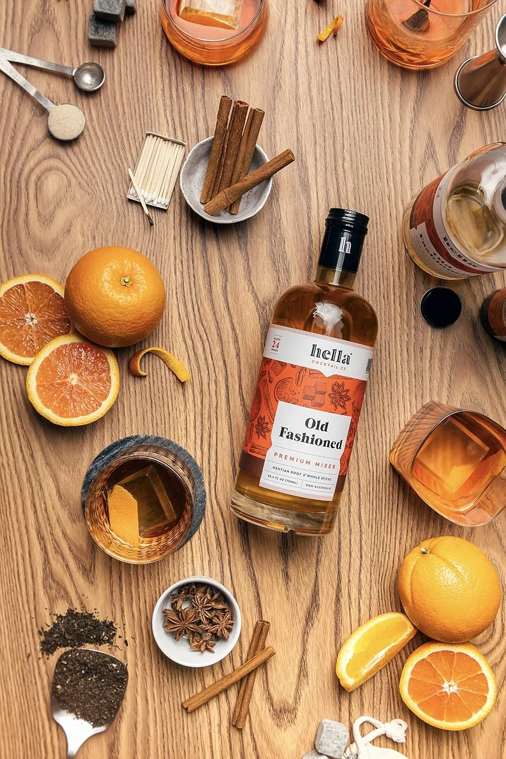 Hella Cocktails Mixers - Margarita, Bloody Mary, Moscow Mule and Old Fashioned (750ml 3-Pack, Old Fashioned)