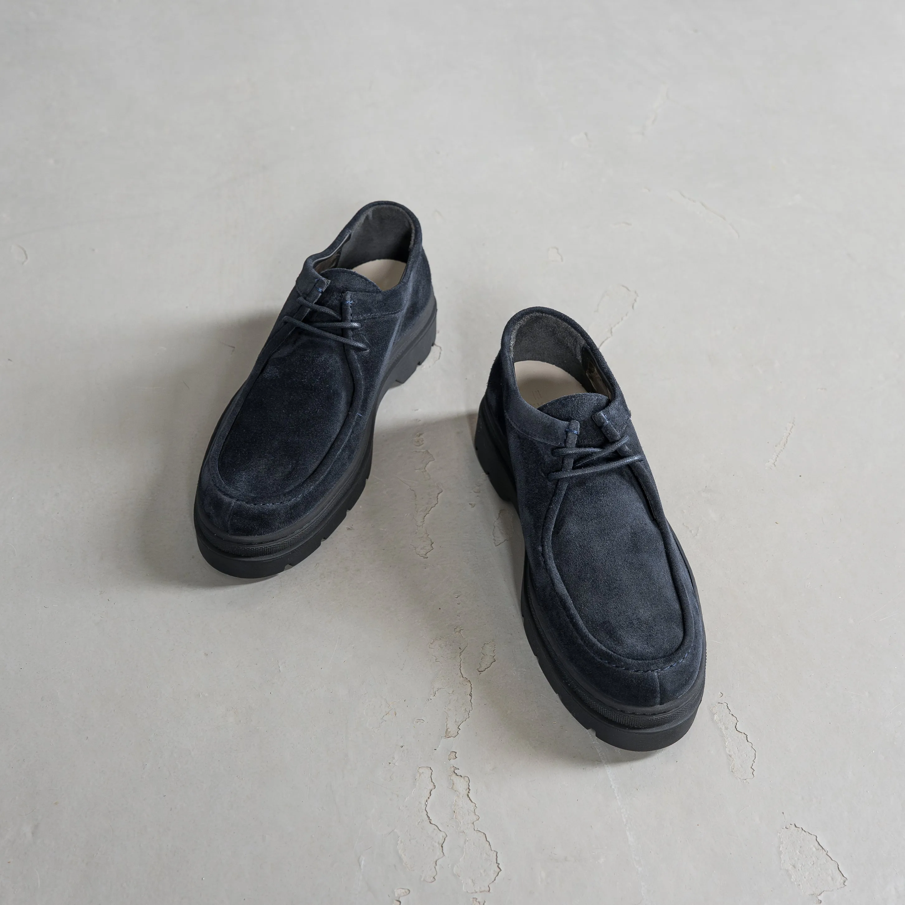 Hinson Elon Lace Moc Dk Blue Suede