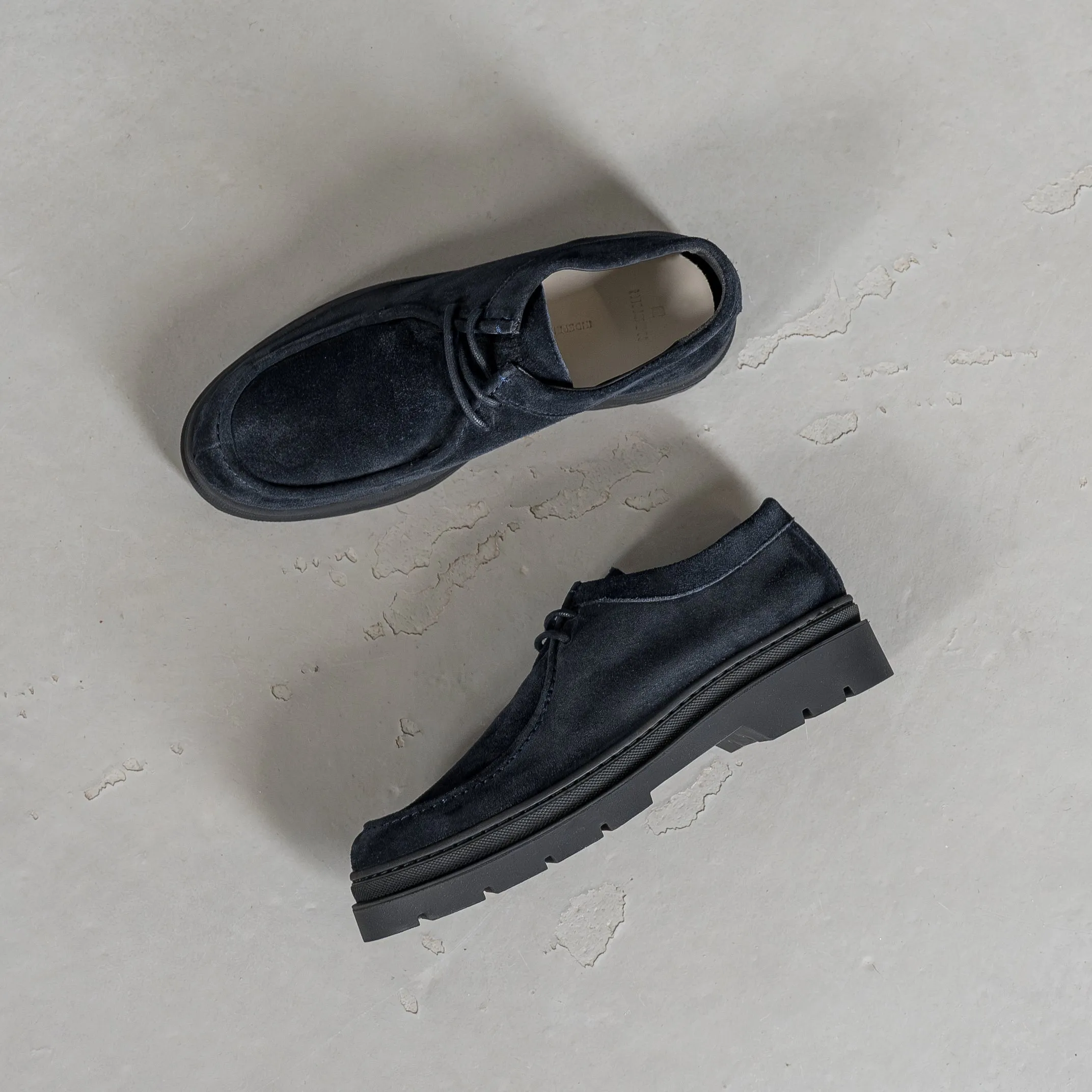 Hinson Elon Lace Moc Dk Blue Suede