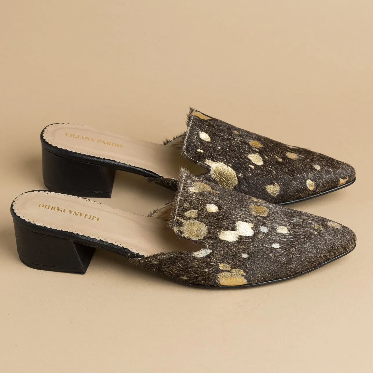 Horsehair Mule – Brown & Gold