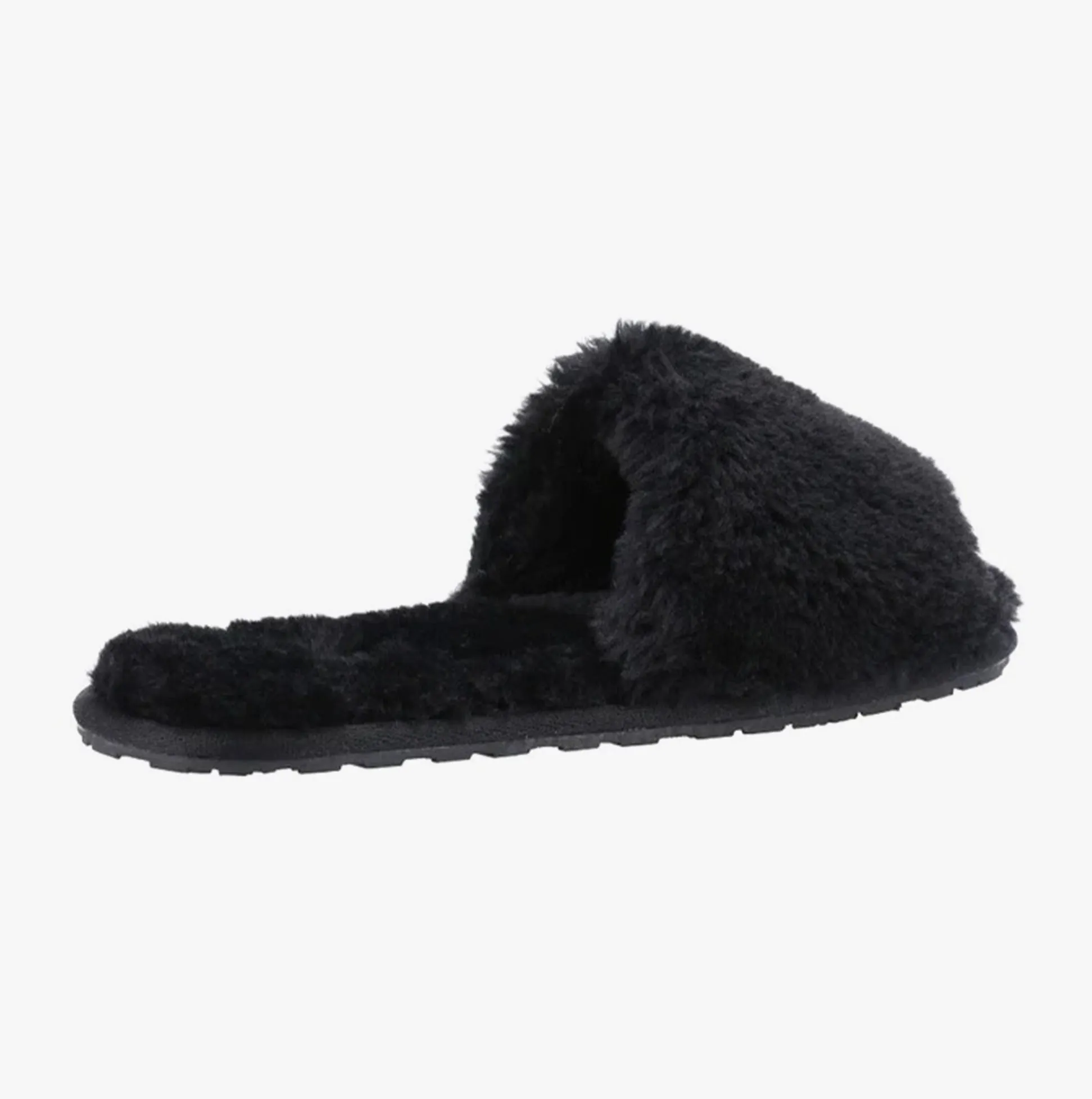 Hush Puppies PRUE Womens Faux Fur Slippers Black