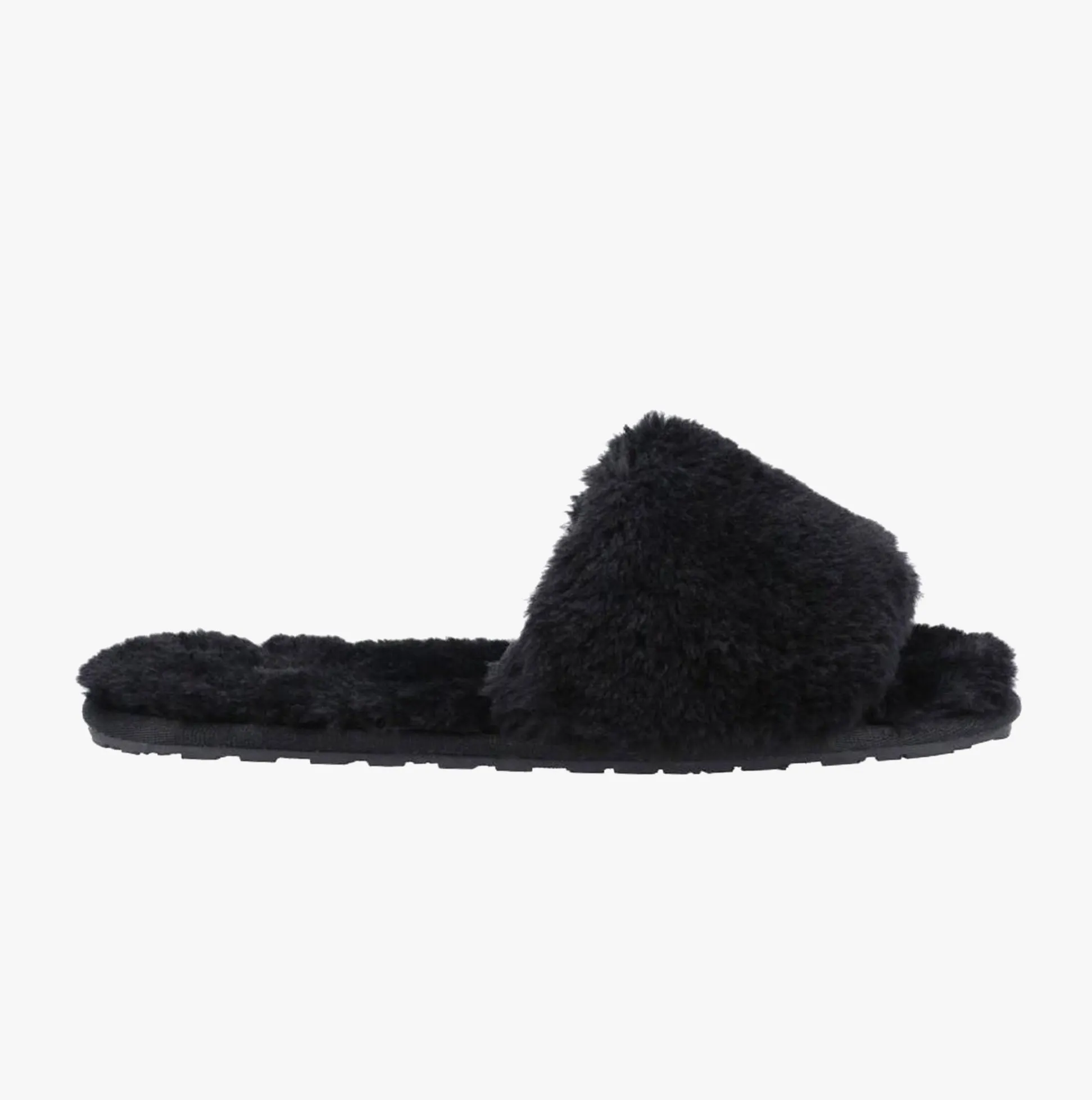 Hush Puppies PRUE Womens Faux Fur Slippers Black