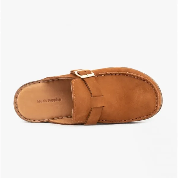 Hush Puppies SORCHA MULE Womens Leather Sandals Tan Nubuck