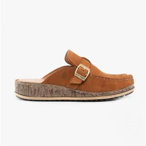 Hush Puppies SORCHA MULE Womens Leather Sandals Tan Nubuck