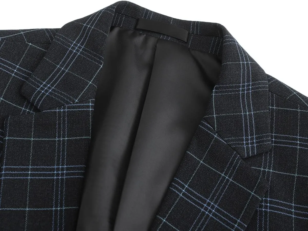 Iynnijoy Men's Plaid Blazer Casual Sports Coat Slim Fit Plaid Suit Jackets for Party Wedding