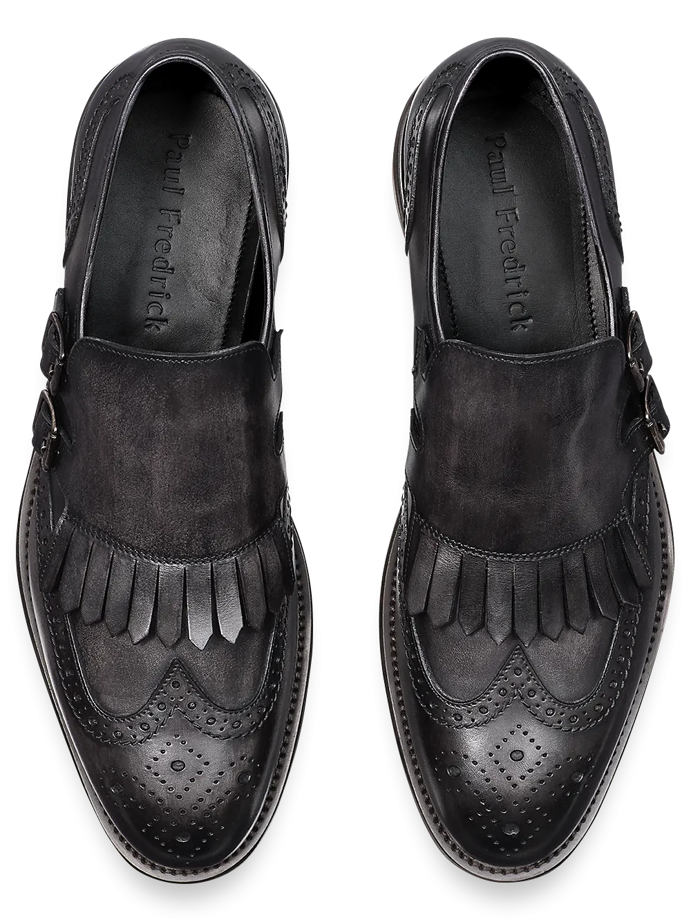 James Kiltie Monk Strap Loafer - Charcoal