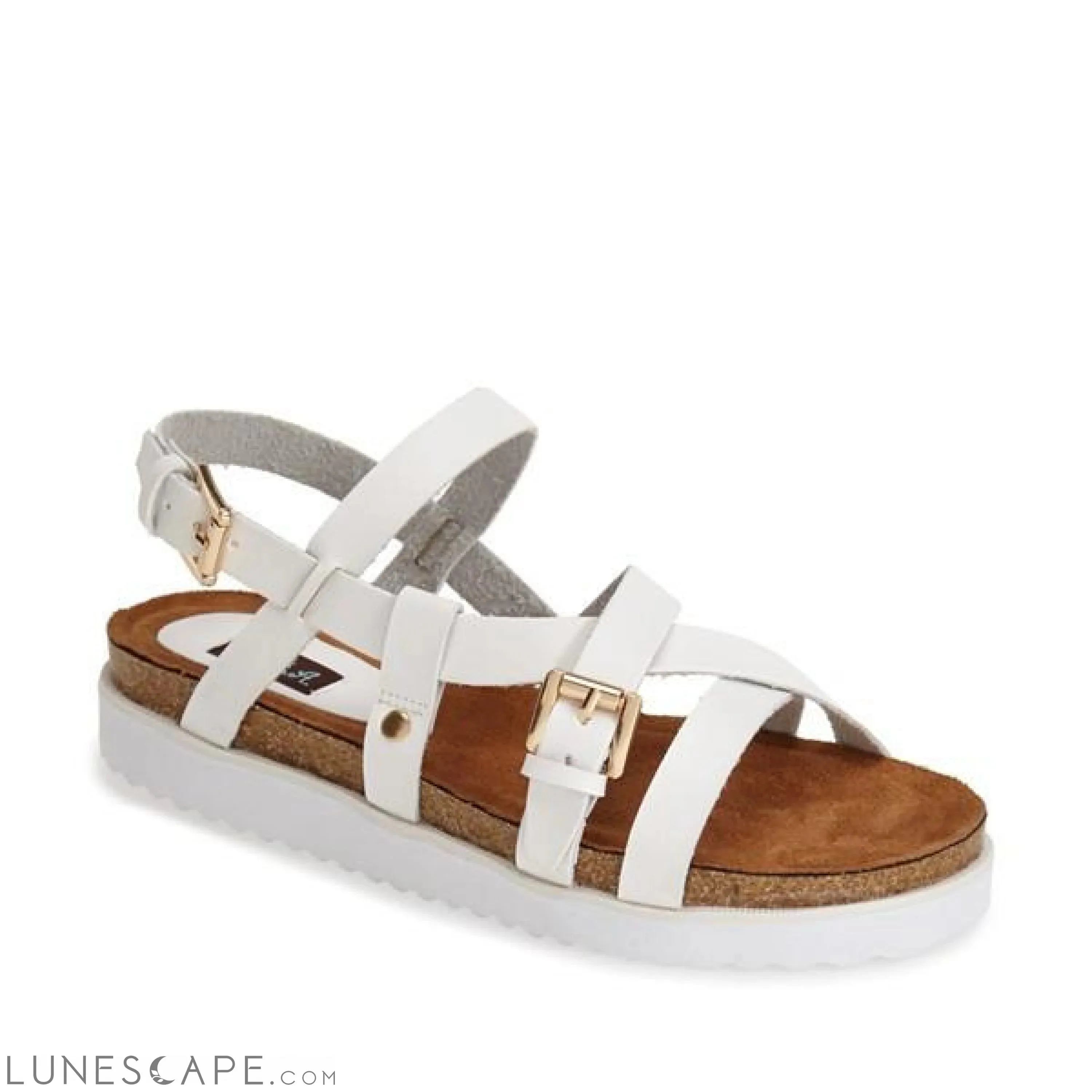 JAXON Strappy Slingback Flatform Buckle Sandle