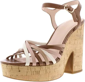 Kate Spade Womens Glow Leather Dressy Platforms Brown 9.5 Medium (B,M)