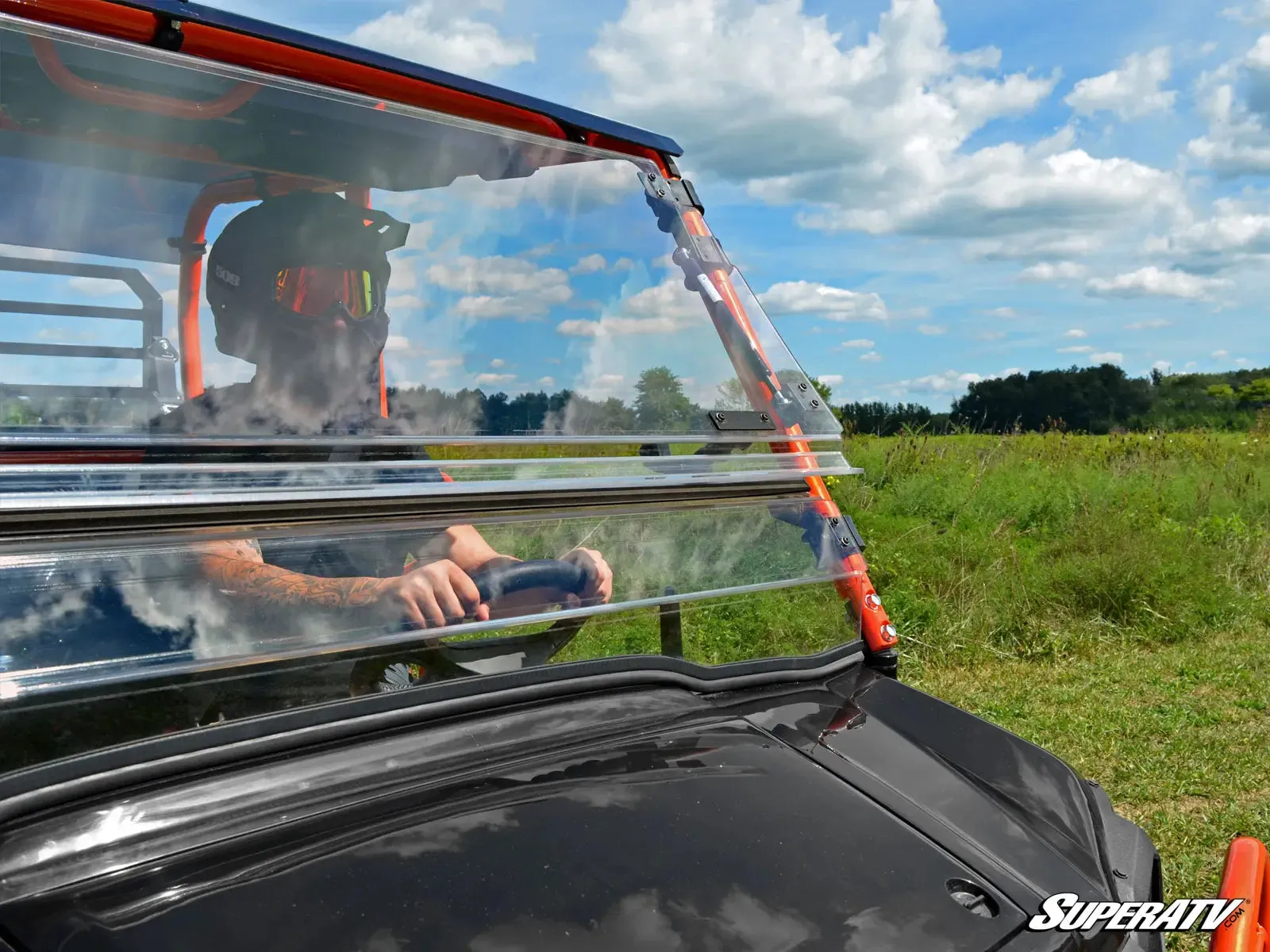 KAWASAKI MULE PRO SCRATCH RESISTANT FLIP WINDSHIELD