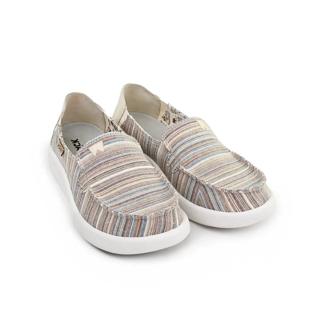 KickBack Rizzo Canvas Women's Lightweight Slip On Shoe Pastel Stripes
