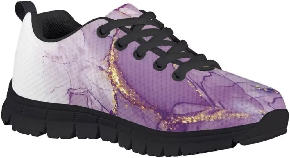 Kid Purple Girls Shoes Running Sports Sneakers Black Sole