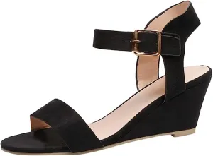 Lausiuoe Women Sandals,Womens Open Toe Ankle Strap Chunky Block High Heel Pump Sandals Casual Dressy Summer Sandals