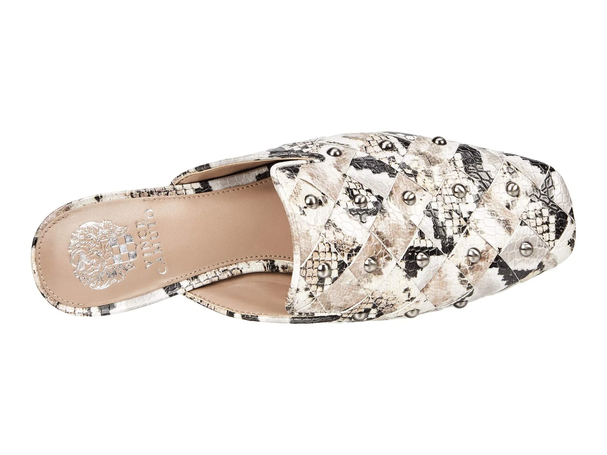 Leather Taupe Smart devices Flat Vince Woven Mules Slide Slip Camuto Multi On Lenja Embellished Expiring soon