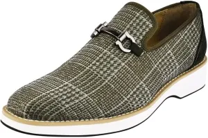 LIBERTYZENO Mens Canvas Textile & Suede Leather Adults Noble Penny Loafers Slip On Prom & Wedding Party Shoes for Prom Graduation