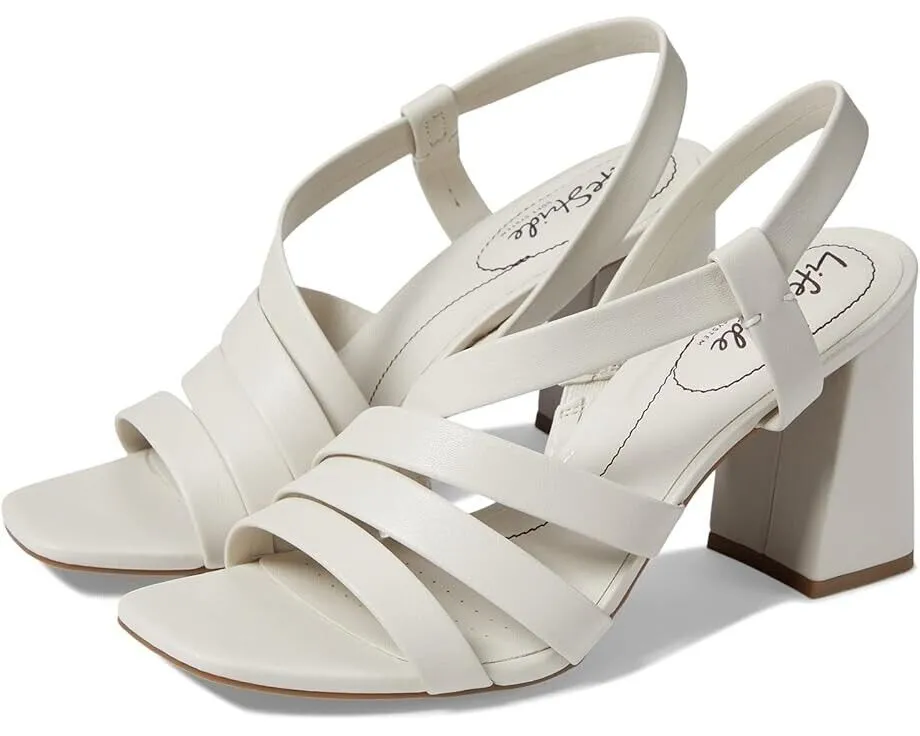 LifeStride Broadway I4261S1-100 Sandal Womens 8.5 Bone Strappy Block Heel KHD364