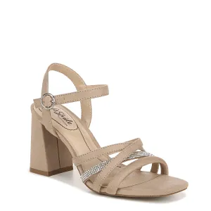 LifeStride Womens Belle Block Heel Strappy Dress Sandals Dover Beige 8 M