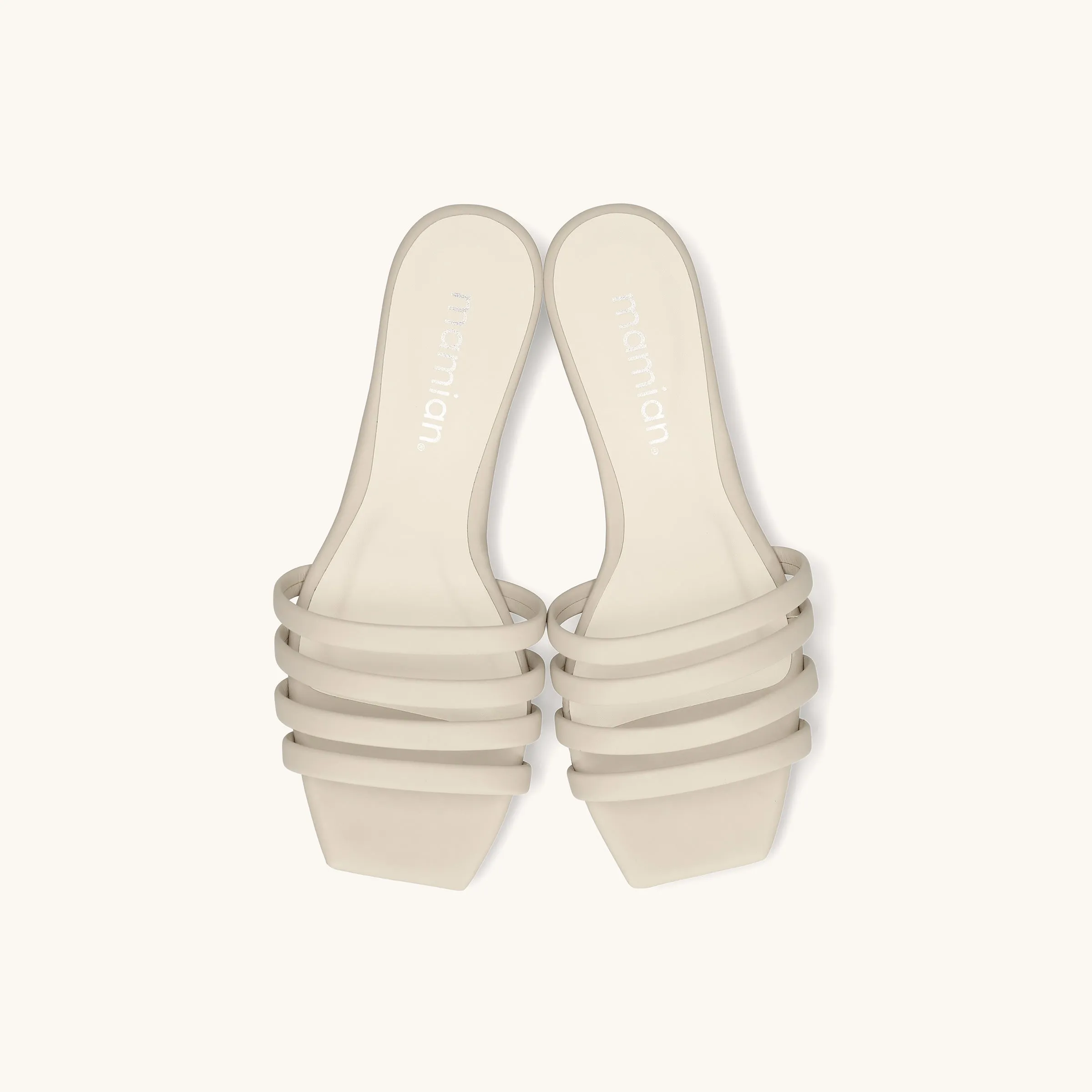 Limited special price 2,990 yen: 2023SS: Multiple Strap Flat Mules (1238) Ivory