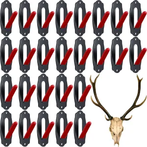 Lounsweer 26 Pack European Skull Mount Hanger Skull Wall Mount Bracket Hangers with Installing Kits for Deer Mule Elk Antelope Coyote(Red)