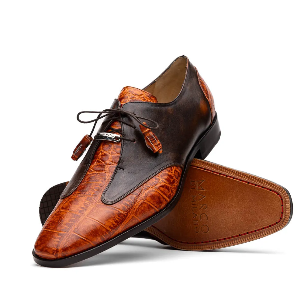 Marco Di Milano Anzio Brandy Alligator & Calfskin Derby