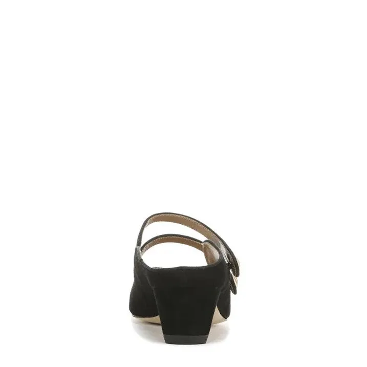 Mckenna Square Mules Womens Slip Edelman Black Dual-purpose Sam On Elegant Last-minute opportunity Suede Shoes Toe