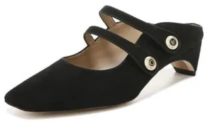 Mckenna Square Mules Womens Slip Edelman Black Dual-purpose Sam On Elegant Last-minute opportunity Suede Shoes Toe
