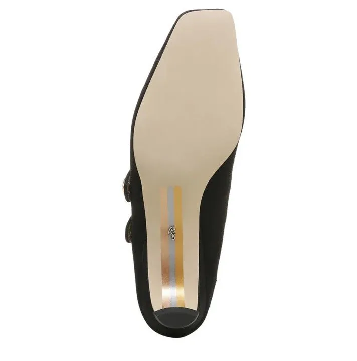 Mckenna Square Mules Womens Slip Edelman Black Dual-purpose Sam On Elegant Last-minute opportunity Suede Shoes Toe