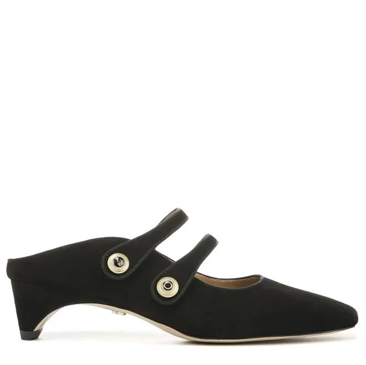 Mckenna Square Mules Womens Slip Edelman Black Dual-purpose Sam On Elegant Last-minute opportunity Suede Shoes Toe