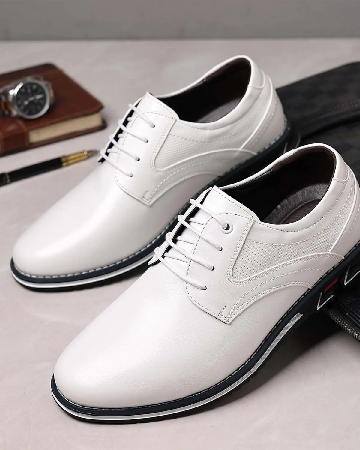 Men’s Dress Shoes Casual Business Oxford Derby Orthopedic Leather Shoes Comfortable Walking Shoes Office Loafers Work Flats