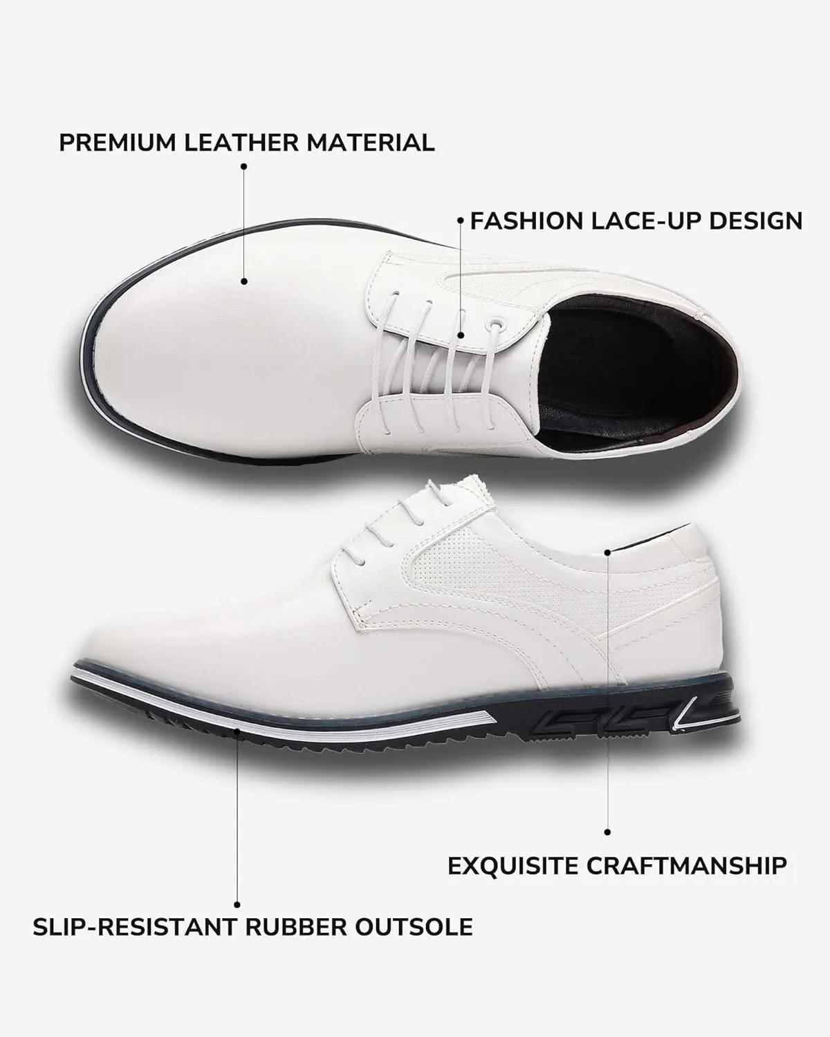 Men’s Dress Shoes Casual Business Oxford Derby Orthopedic Leather Shoes Comfortable Walking Shoes Office Loafers Work Flats