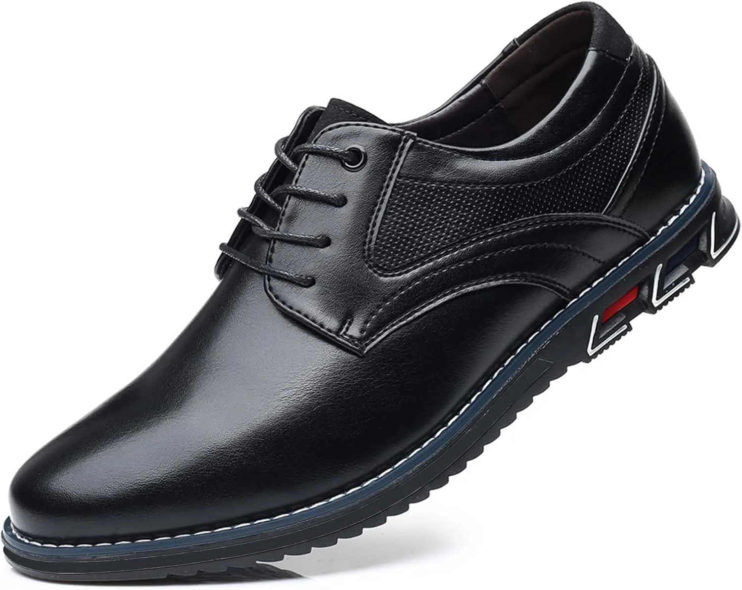 Men’s Dress Shoes No-Stripe Casual Business Oxford Derby Orthopedic Leather Shoes Comfortable Walking Shoes Office Loafers Work Flats
