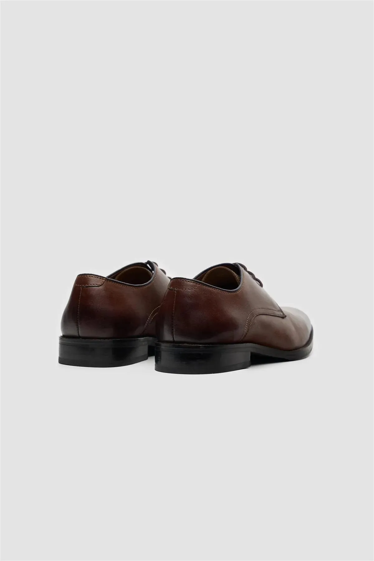 Men’s Leather Lace Up Derby Dress Shoes - Taylor - Brown